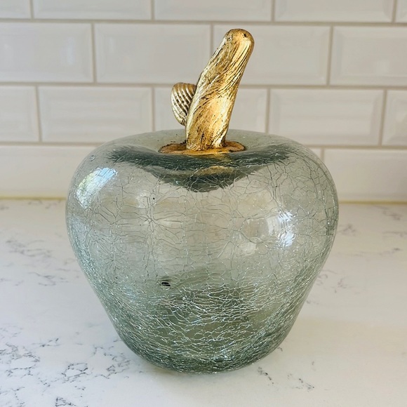 Large Clear Glass Apple Figurine - Picture 4 of 16